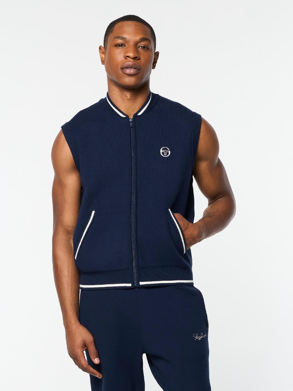 Egonlab X Sergio Tacchini Enzo Knit Vest- Maritime Blue