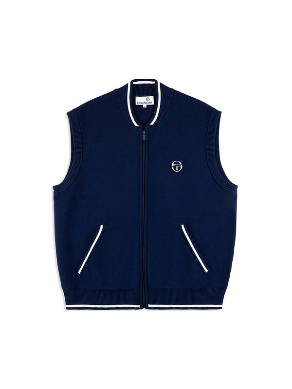 egonlab x sergio tacchini Enzo Knit Vest- Maritime Blue