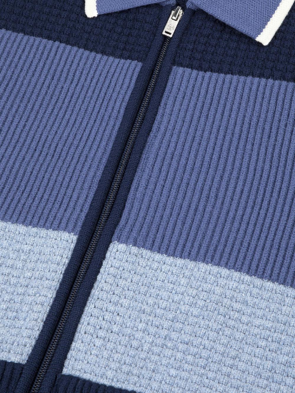 Egonlab X Sergio Tacchini Enzo Striped Track Jacket- Faded Denim