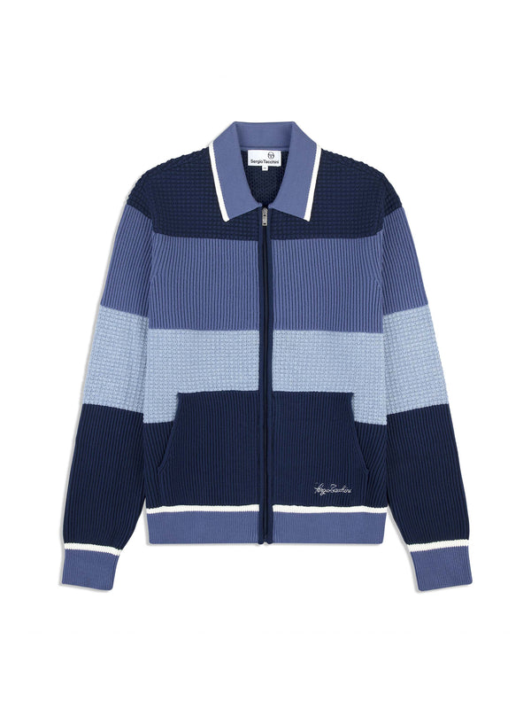 egonlab x sergio tacchini Enzo Striped Track Jacket- Faded Denim