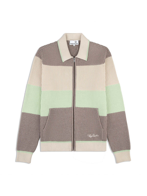 egonlab x sergio tacchini Enzo Striped Track Jacket- Taupe Grey