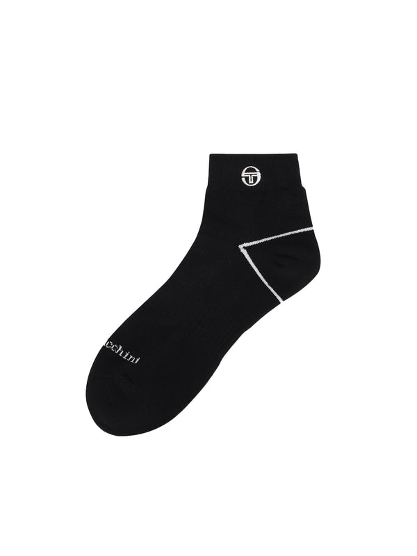 egonlab x sergio tacchini Essential Ankle Socks- Black/ Black