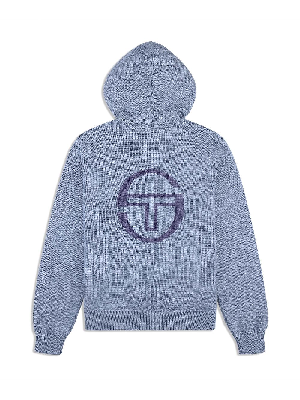 Egonlab X Sergio Tacchini Fausto Knit Hoodie- Faded Denim