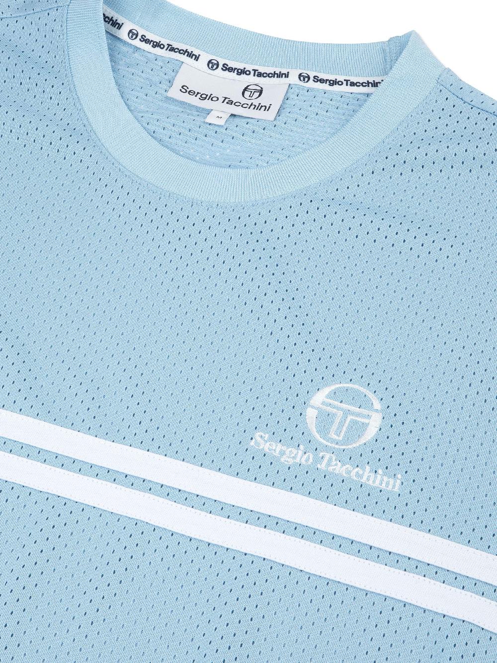 Egonlab X Sergio Tacchini Giacomo Mesh T-Shirt- Dutch Canal/ White