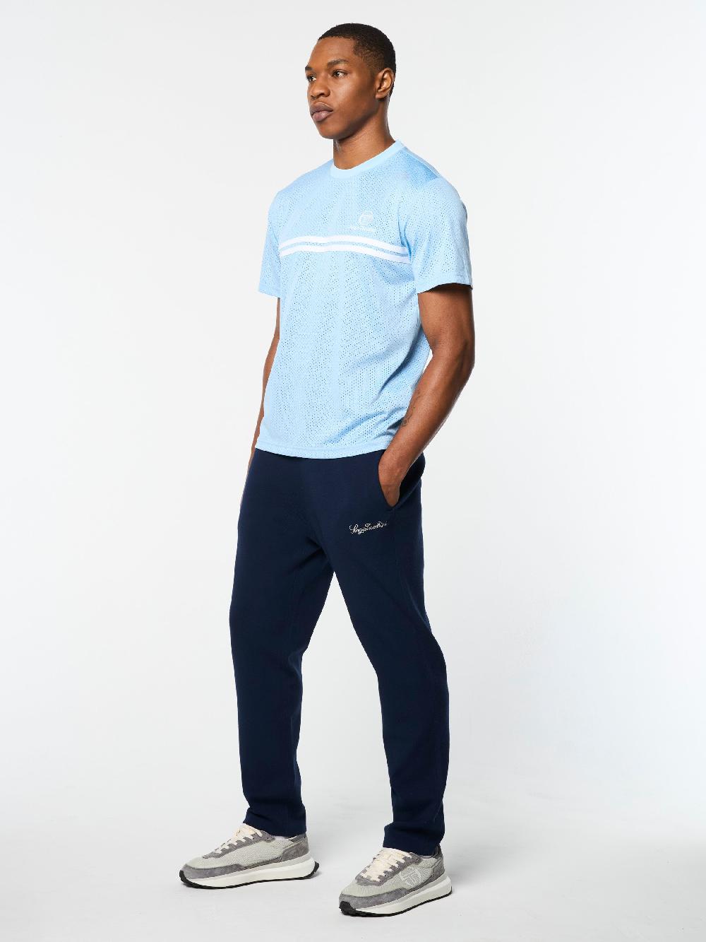 Egonlab X Sergio Tacchini Giacomo Mesh T-Shirt- Dutch Canal/ White