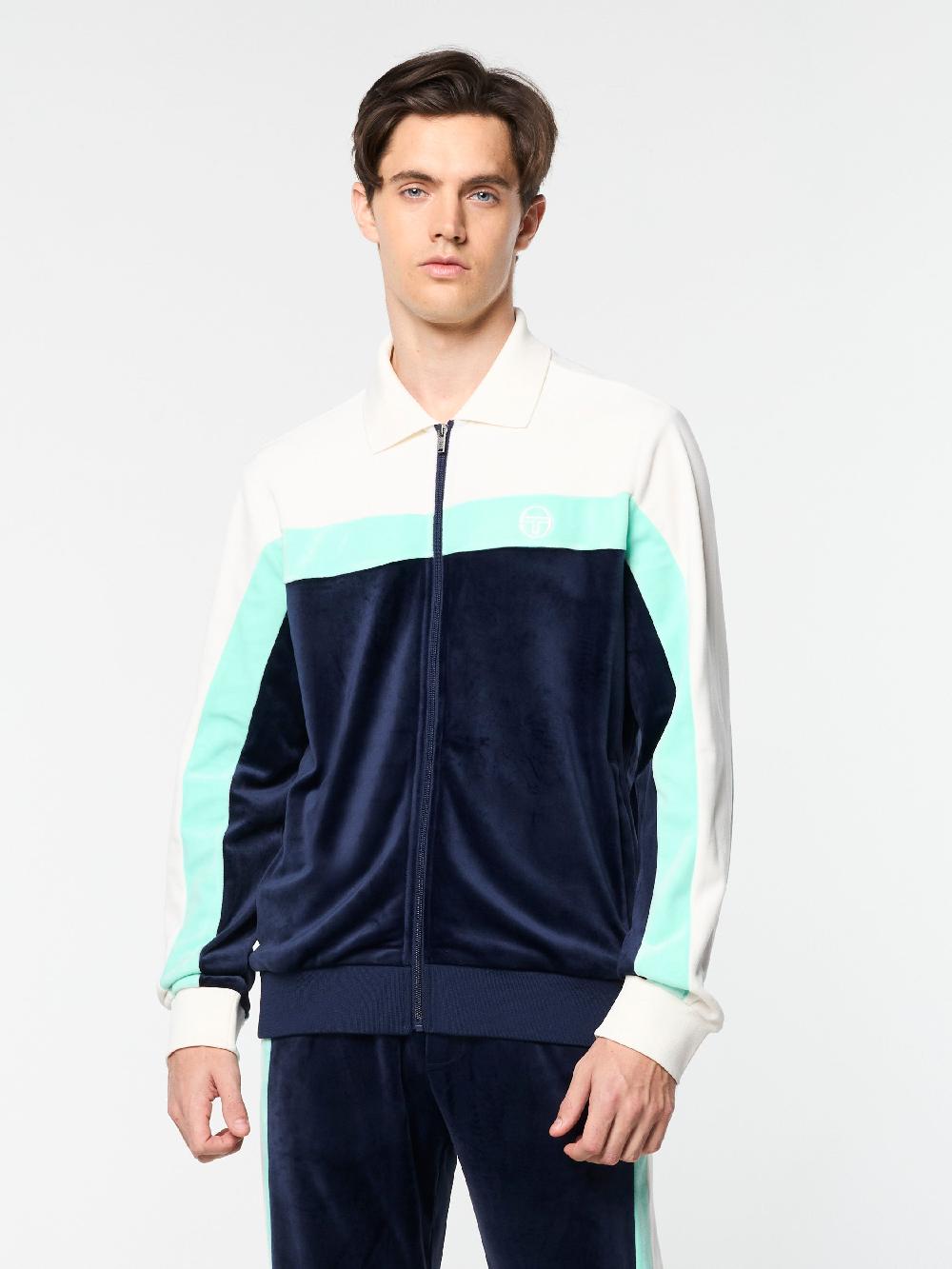 Egonlab X Sergio Tacchini Lazaro Velour Track Jacket- Maritime Blue