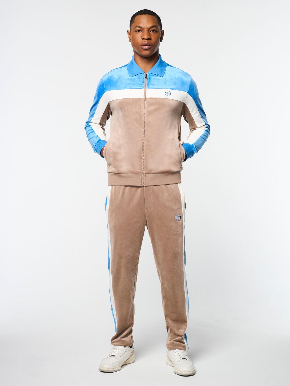 Egonlab X Sergio Tacchini Lazaro Velour Track Jacket- Taupe Grey