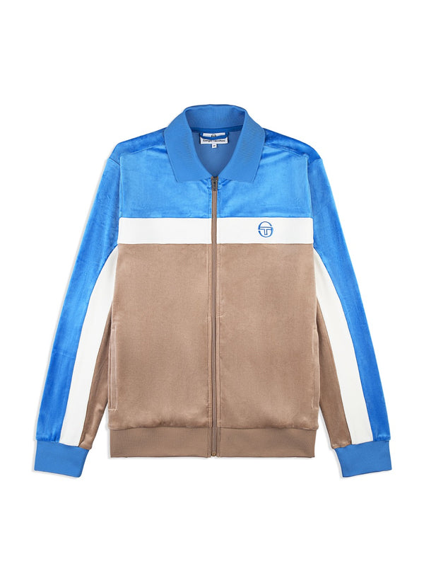 egonlab x sergio tacchini Lazaro Velour Track Jacket- Taupe Grey