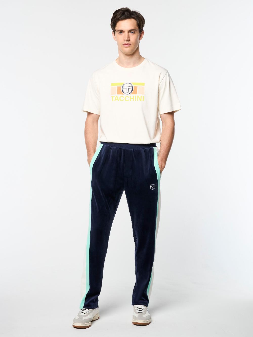 Egonlab X Sergio Tacchini Lazaro Velour Track Pant- Maritime Blue