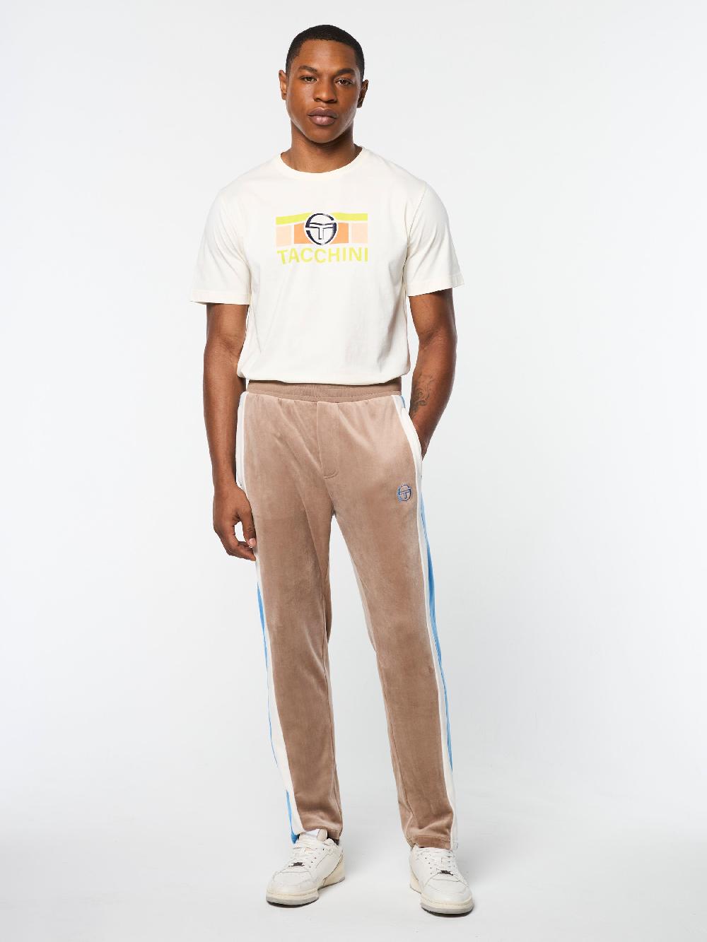 Egonlab X Sergio Tacchini Lazaro Velour Track Pant- Taupe Grey
