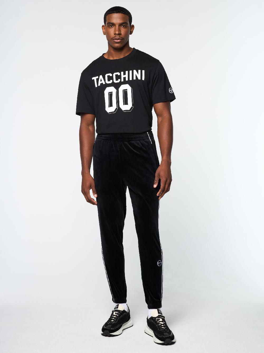 Egonlab X Sergio Tacchini Lioni Velour Track Pant- Black Beauty