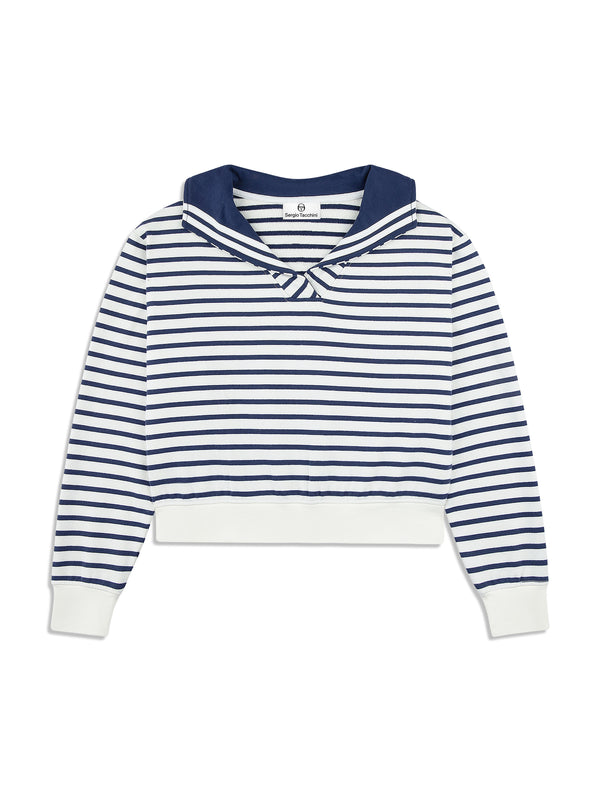 egonlab x sergio tacchini Marina Sailor Collar Sweatshirt- Gardenia