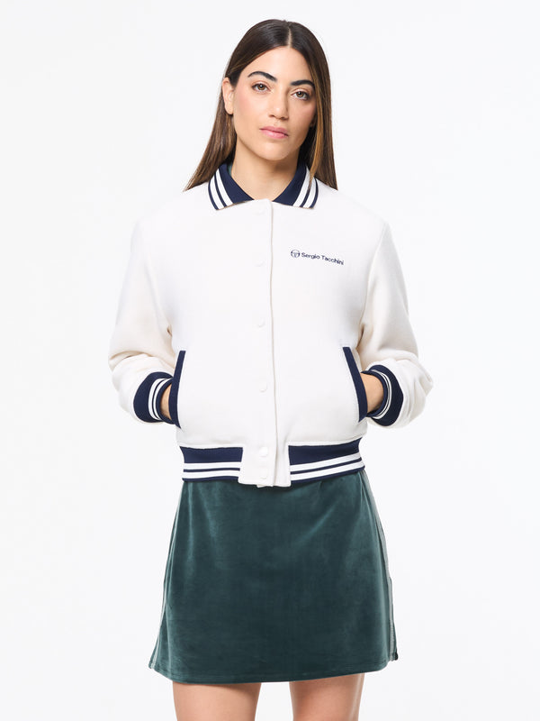 egonlab x sergio tacchini Marisa Varsity Jacket- Gardenia