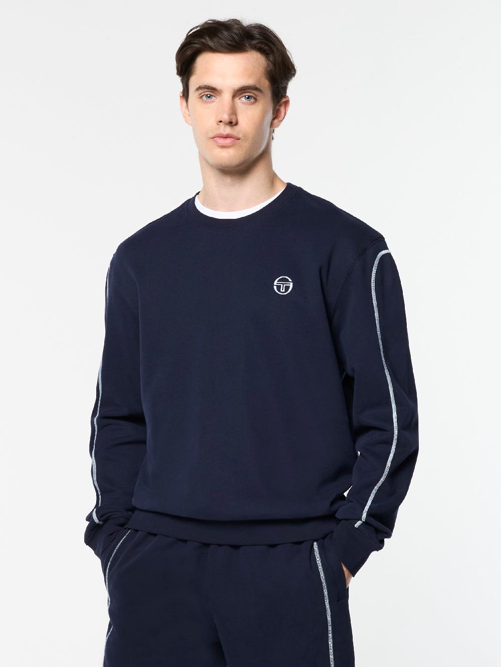 Egonlab X Sergio Tacchini Matteo Crewneck Sweatshirt- Maritime Blue
