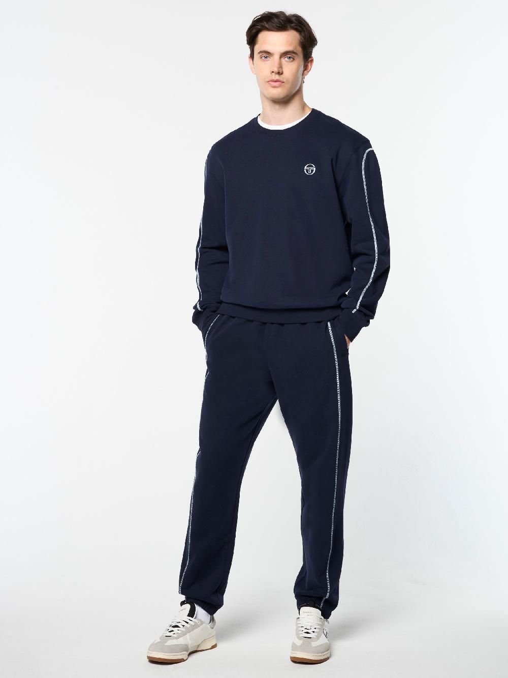 Egonlab X Sergio Tacchini Matteo Crewneck Sweatshirt- Maritime Blue