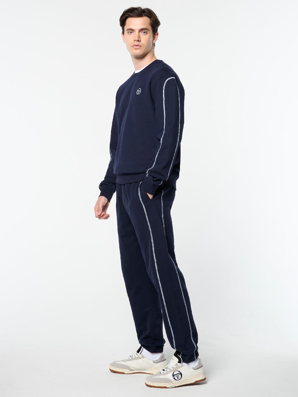 Egonlab X Sergio Tacchini Matteo Crewneck Sweatshirt- Maritime Blue