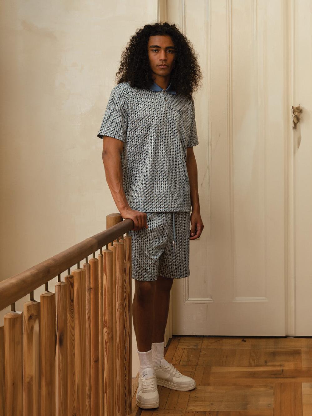 Egonlab X Sergio Tacchini Paolo Knit Polo- Faded Denim