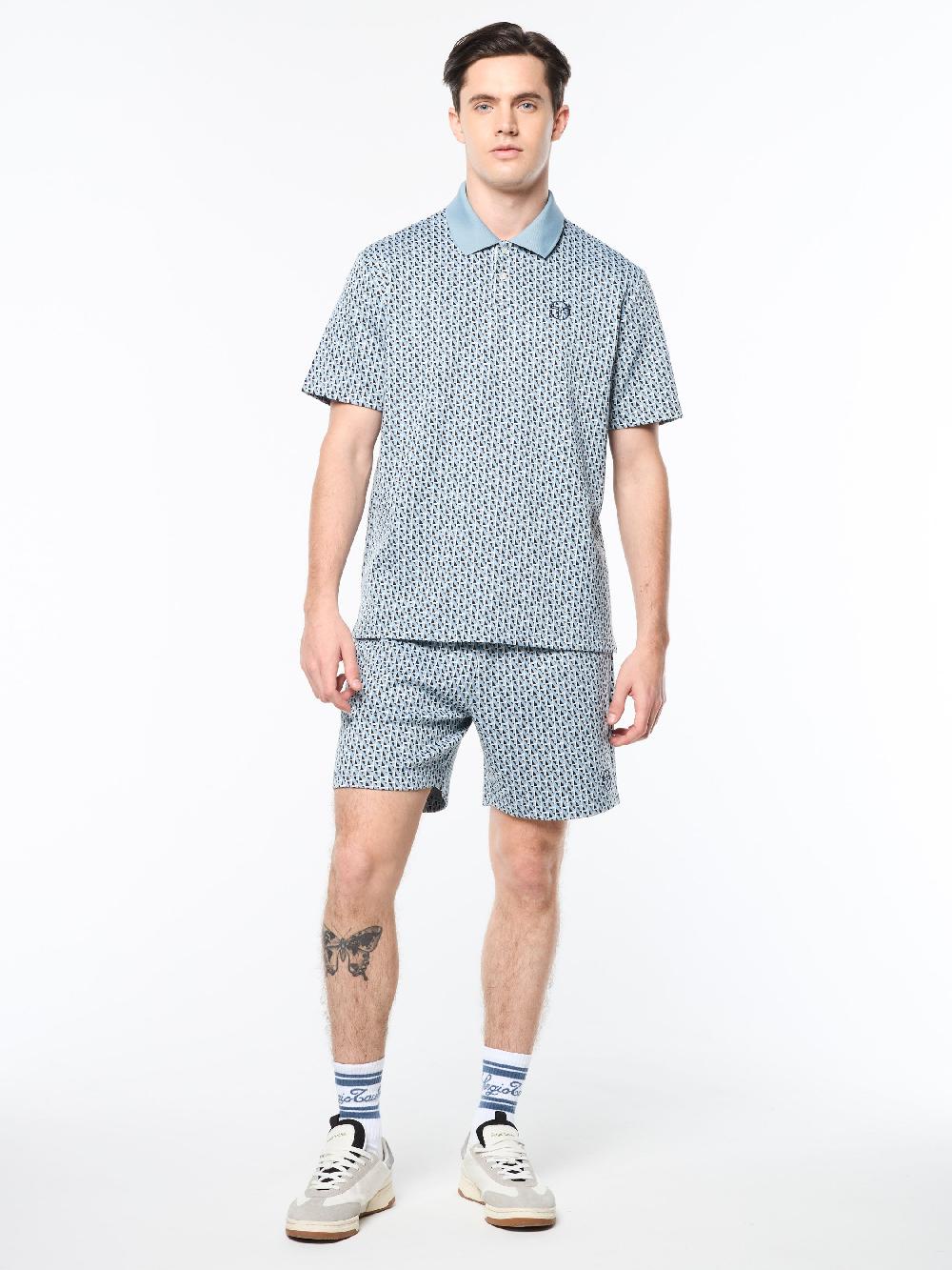 Egonlab X Sergio Tacchini Paolo Knit Polo- Faded Denim