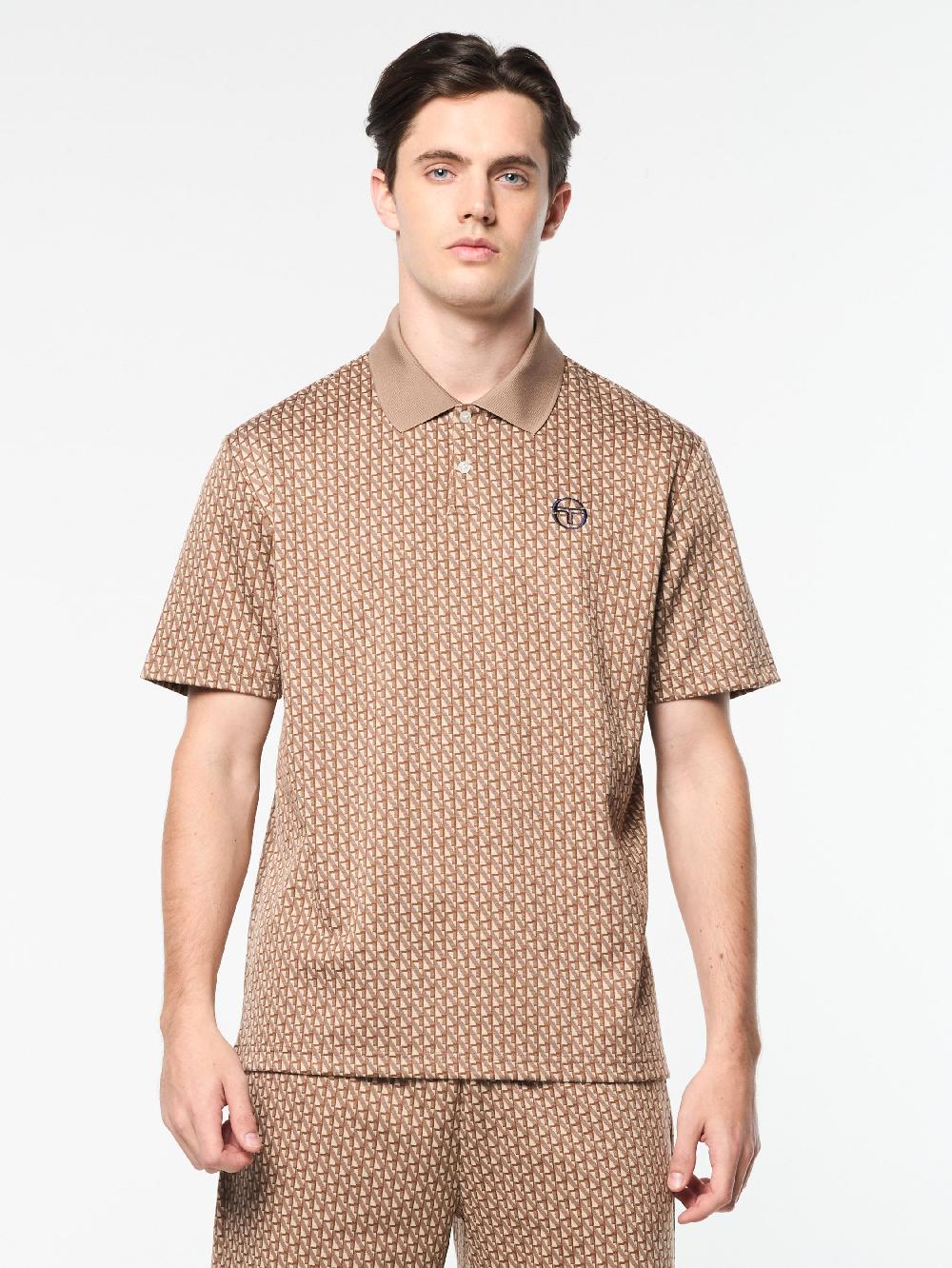 Egonlab X Sergio Tacchini Paolo Knit Polo- Taupe Grey