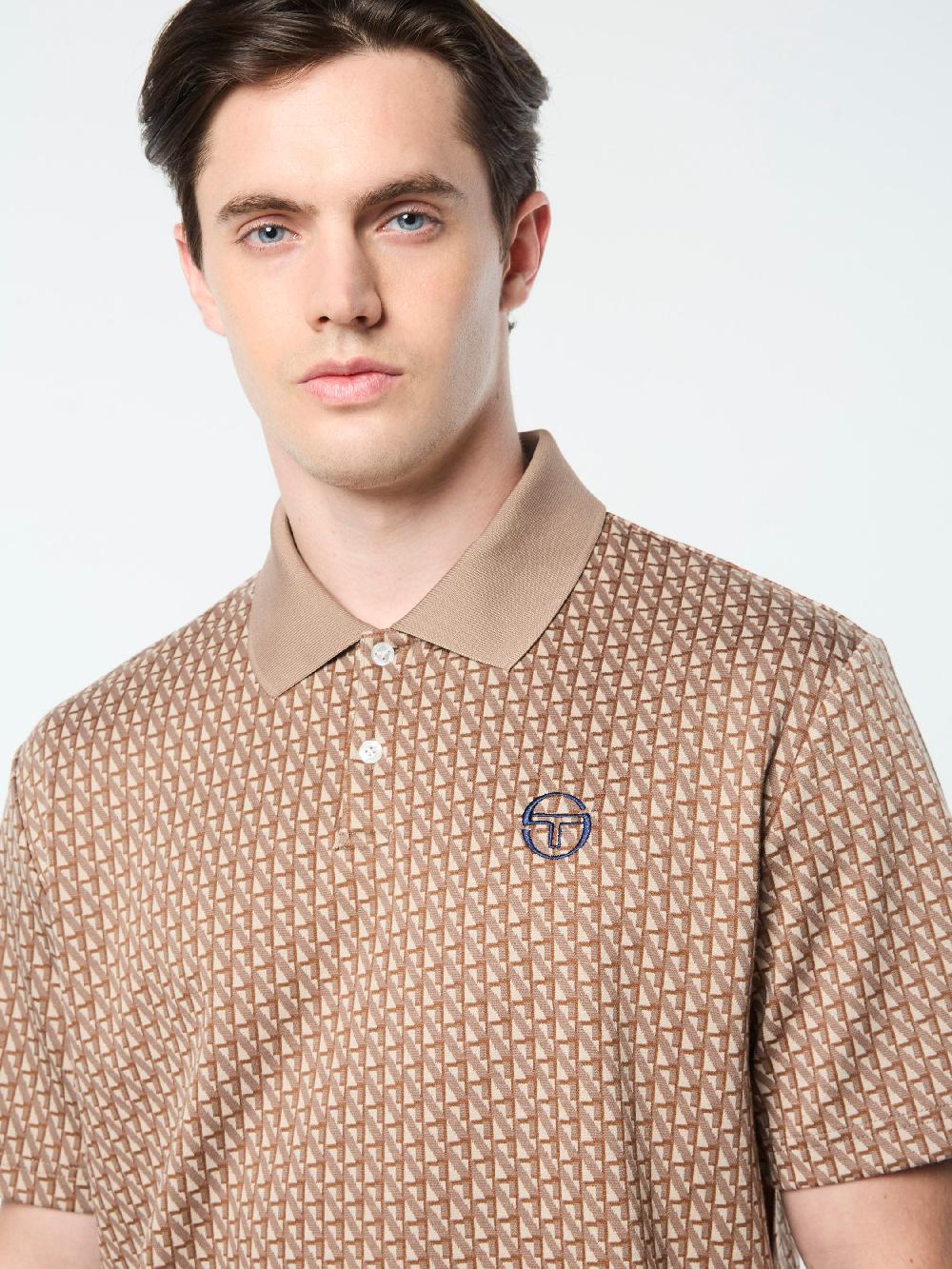 Egonlab X Sergio Tacchini Paolo Knit Polo- Taupe Grey