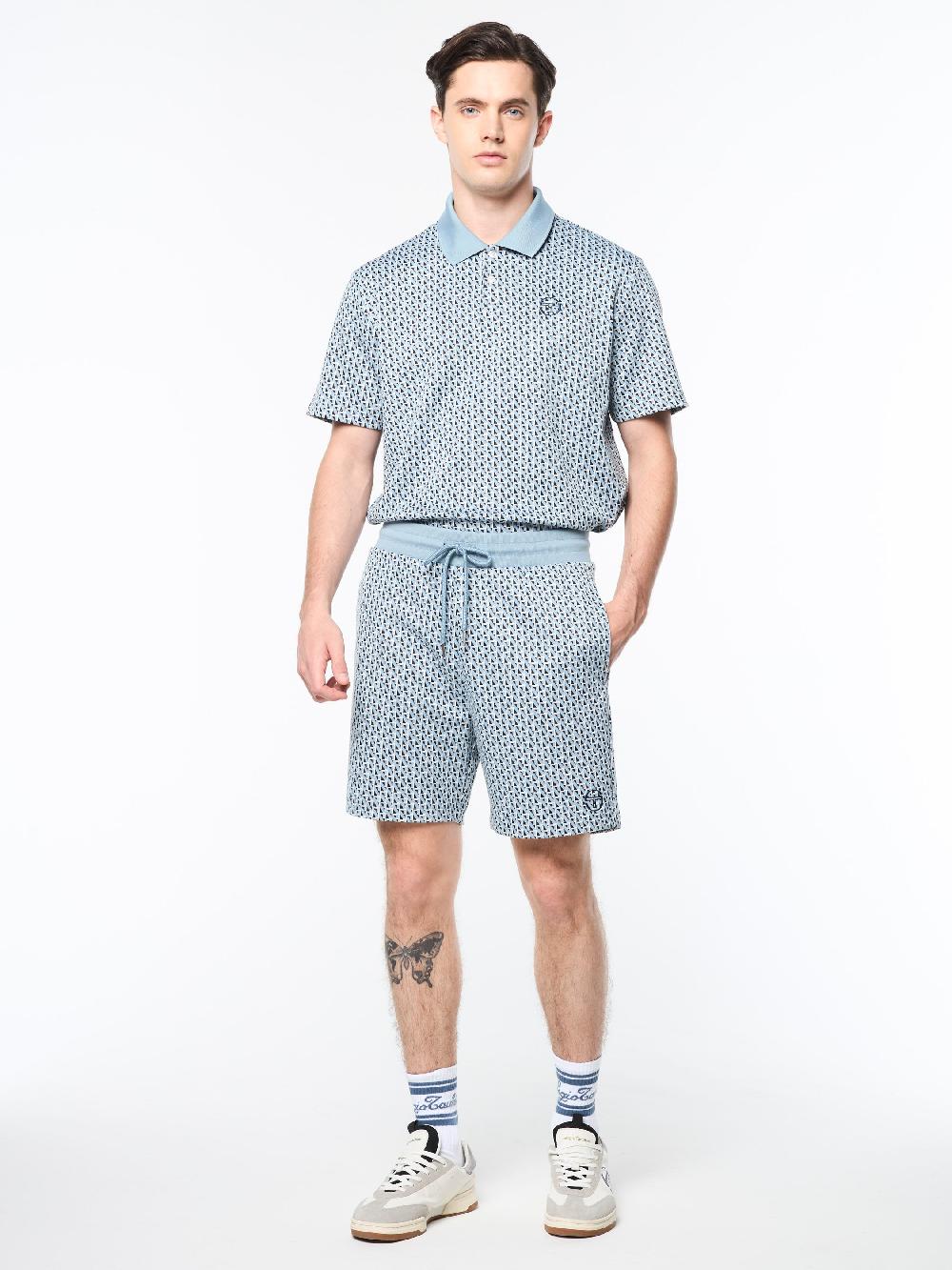 Egonlab X Sergio Tacchini Paolo Knit Shorts- Faded Denim