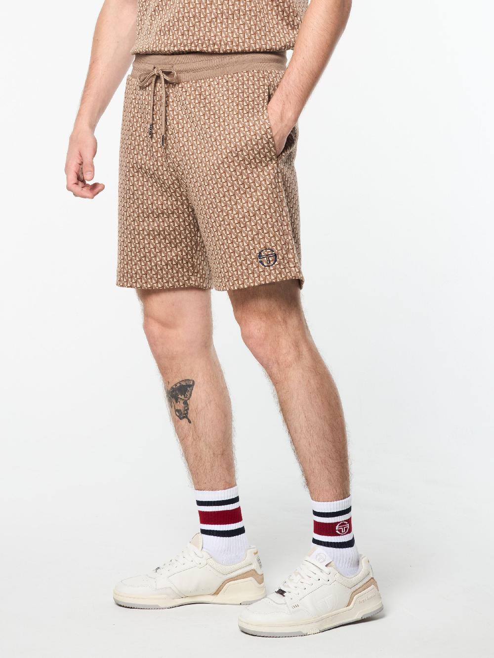Egonlab X Sergio Tacchini Paolo Knit Shorts- Taupe Grey