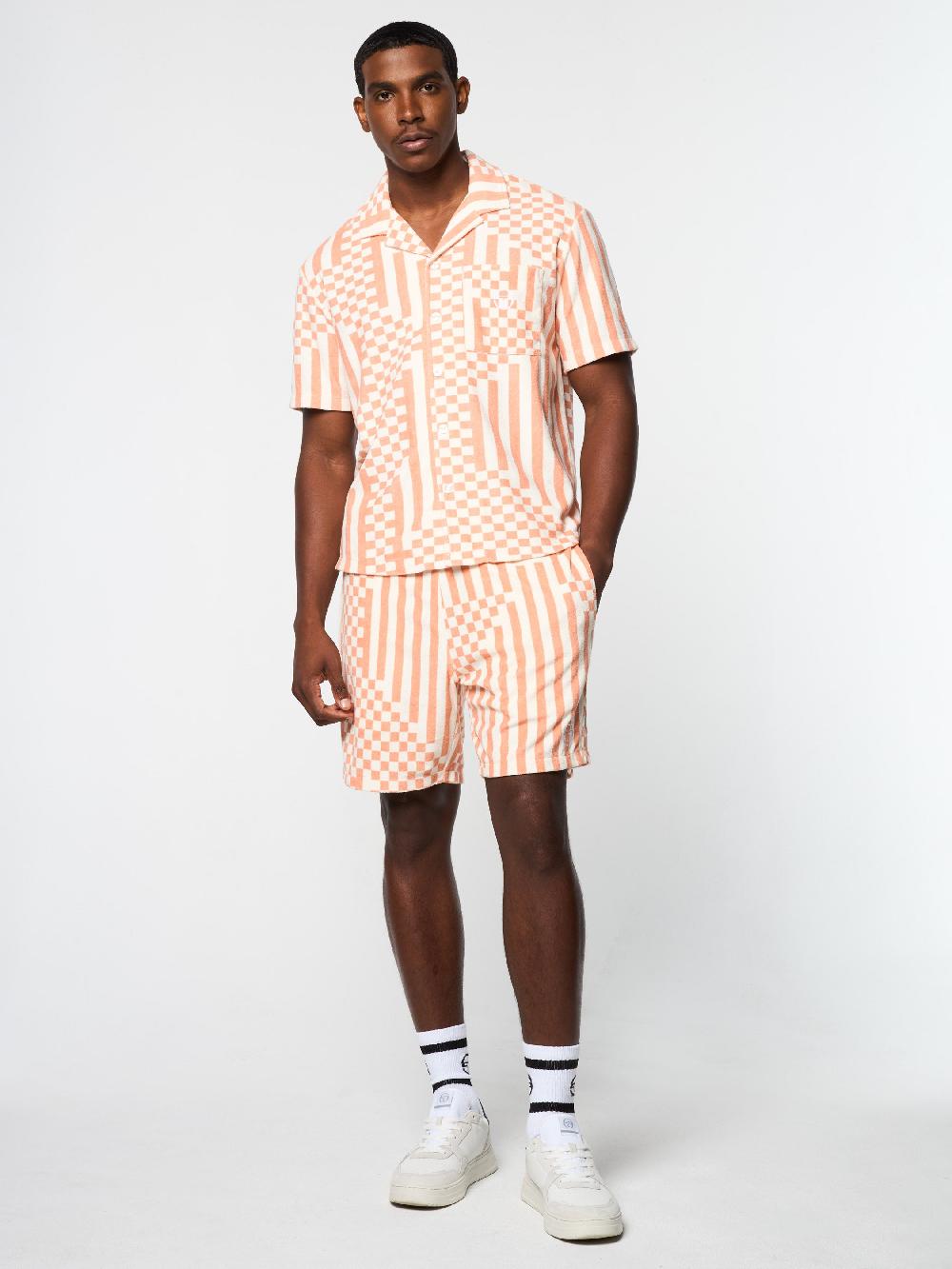 Egonlab X Sergio Tacchini Piastrella Terry Cabana Shirt- Canyon Sunset