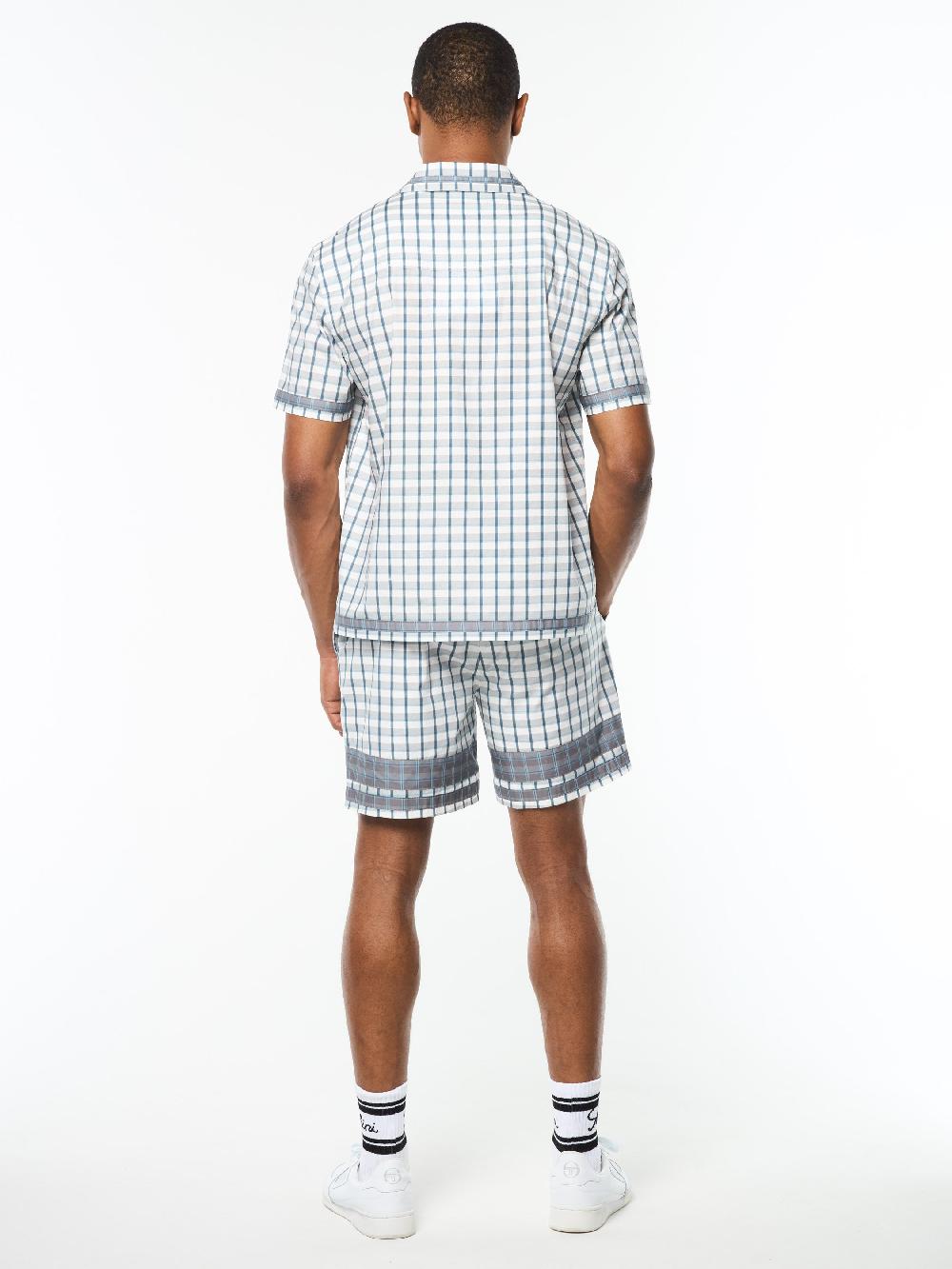 Egonlab X Sergio Tacchini Quadretto Cabana Shirt- Brilliant White