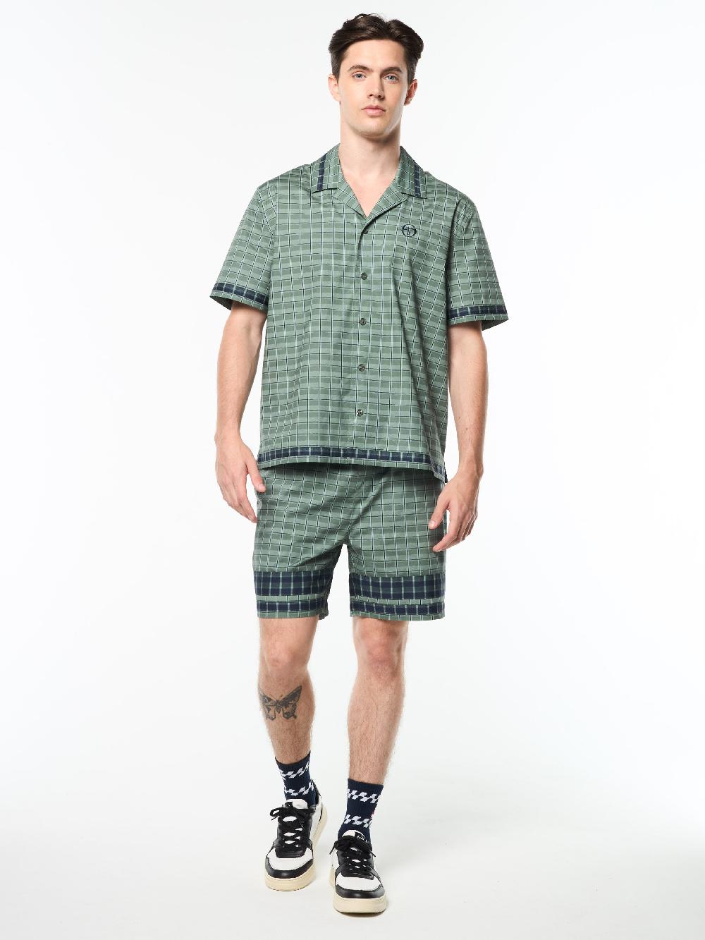 Egonlab X Sergio Tacchini Quadretto Cabana Shirt- Duck Green