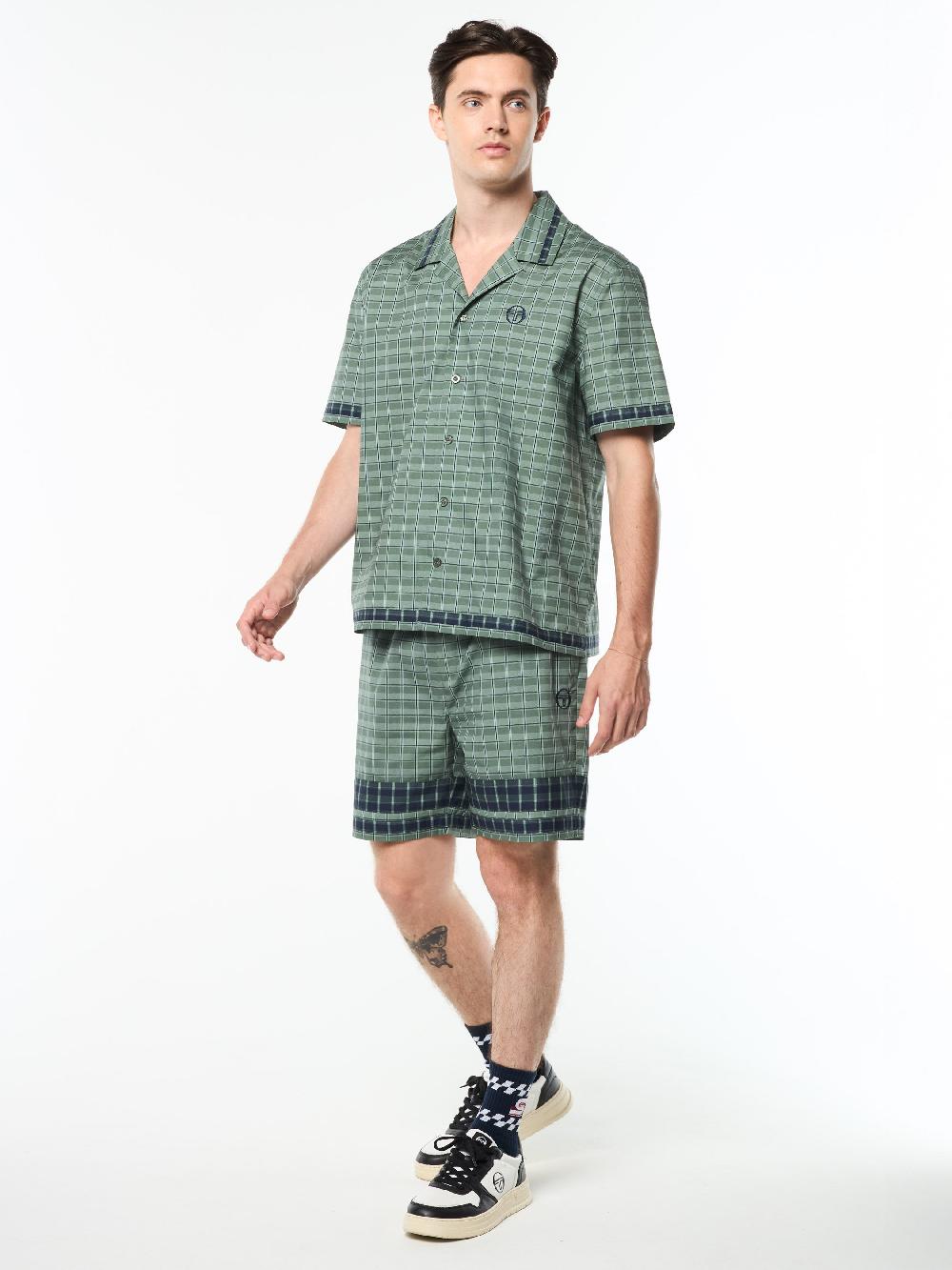 Egonlab X Sergio Tacchini Quadretto Cabana Shirt- Duck Green