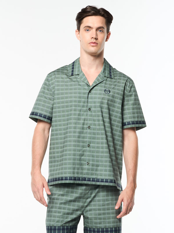 egonlab x sergio tacchini Quadretto Cabana Shirt- Duck Green