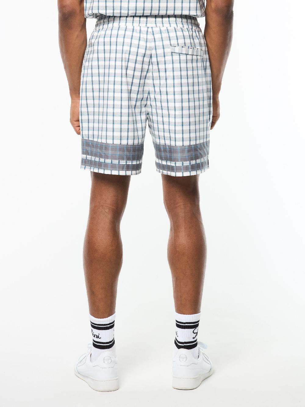 Egonlab X Sergio Tacchini Quadretto Cabana Short- Brilliant White