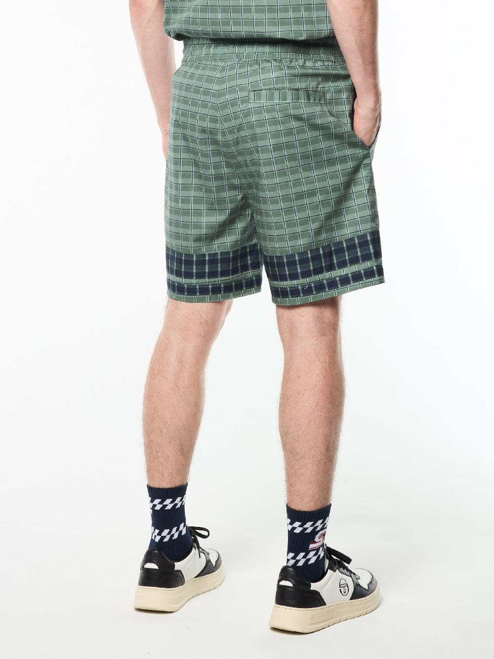 Egonlab X Sergio Tacchini Quadretto Cabana Short- Duck Green