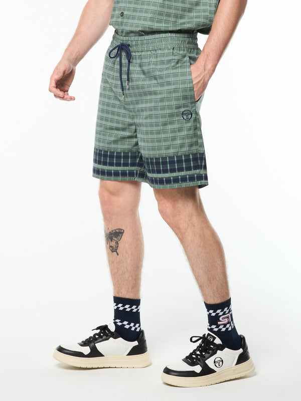 egonlab x sergio tacchini Quadretto Cabana Short- Duck Green
