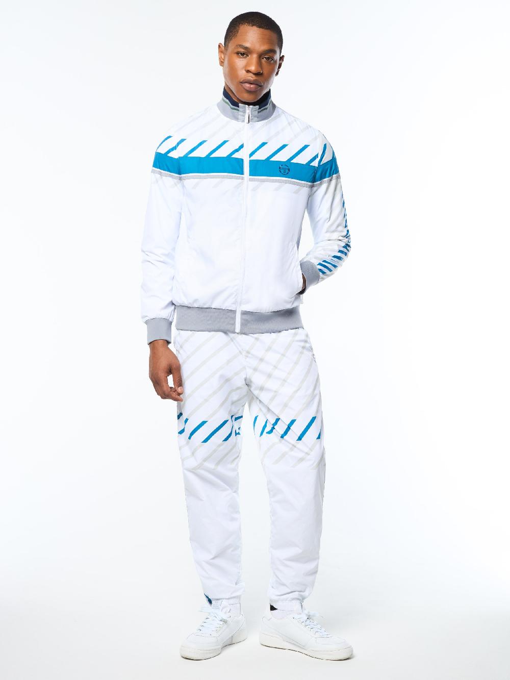 egonlab X Sergio Tacchini Quadretto Track Jacket- Brilliant White