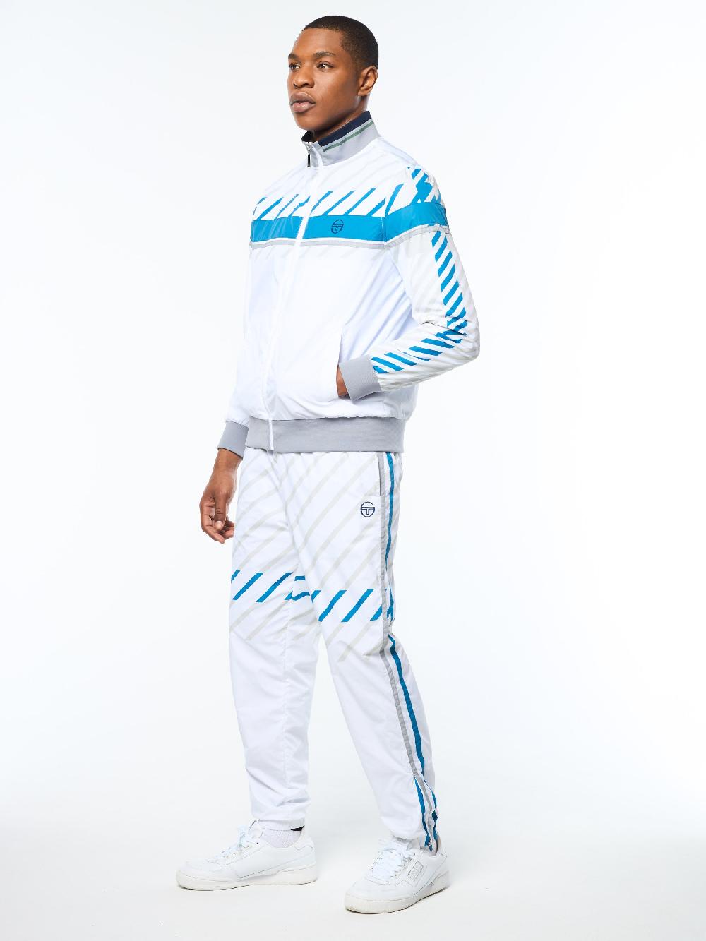 egonlab X Sergio Tacchini Quadretto Track Jacket- Brilliant White