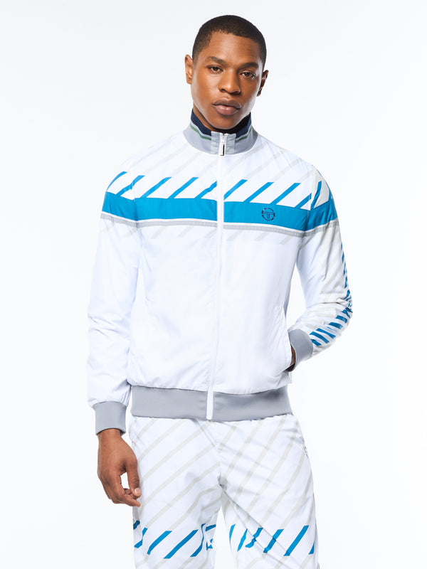 egonlab x sergio tacchini Quadretto Track Jacket- Brilliant White