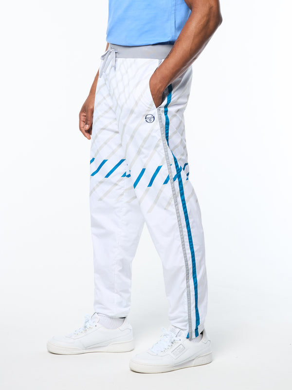 egonlab x sergio tacchini Quadretto Track Pant- Brilliant White
