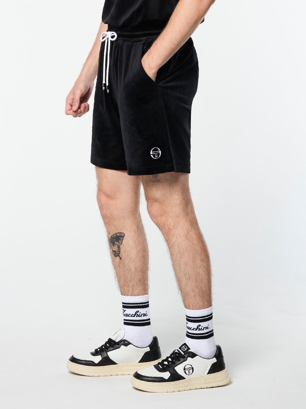 Egonlab X Sergio Tacchini Renzo Velour Short- Black Beauty