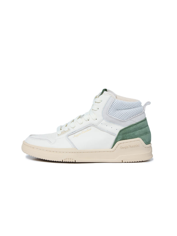 egonlab x sergio tacchini Slam Shot Hi DA Ultra- Antique White/ Wood Ash/ Garden Green