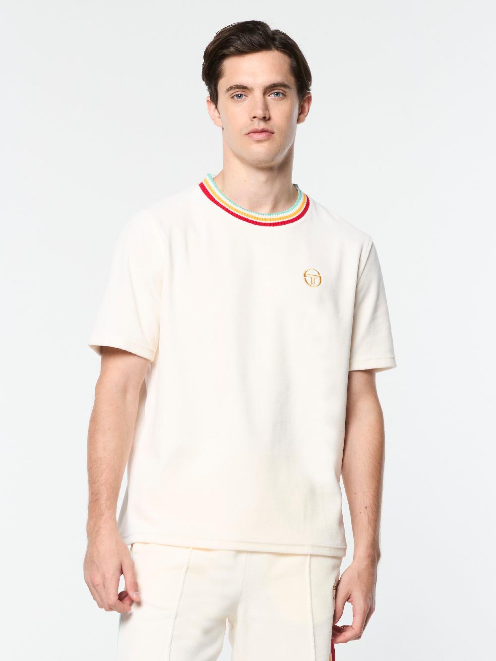 Egonlab X Sergio Tacchini Slice T-Shirt- Gardenia/ Gold