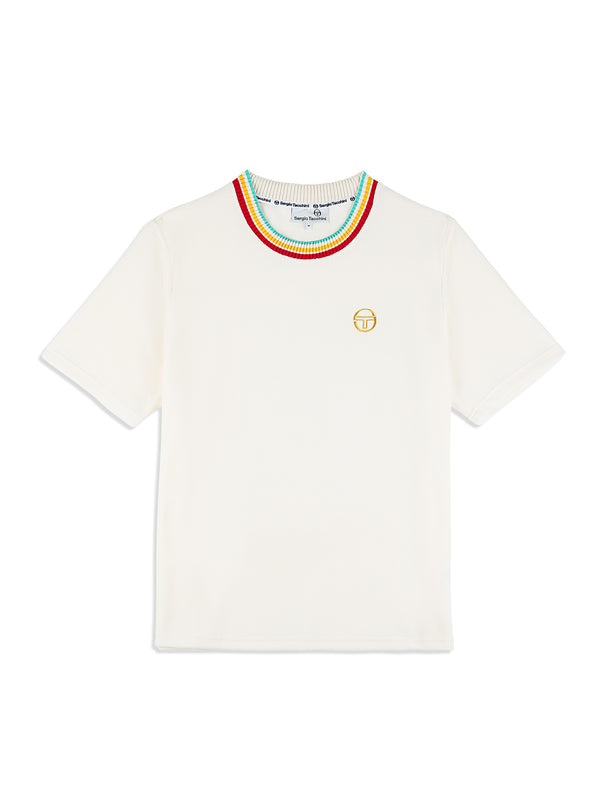 egonlab x sergio tacchini Slice T-Shirt- Gardenia/ Gold