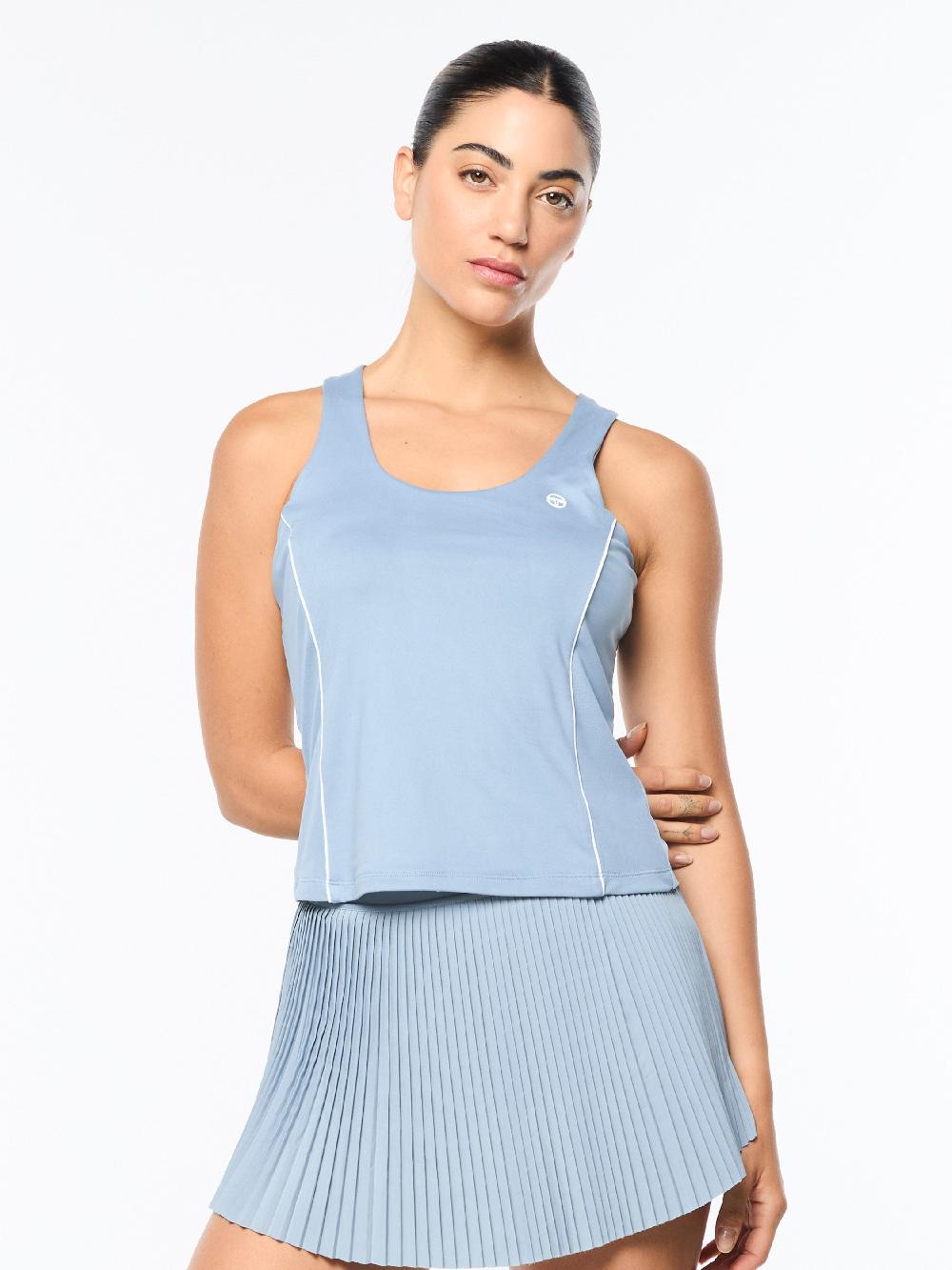 Egonlab X Sergio Tacchini Tessa Scoop Neck Tank- Faded Denim
