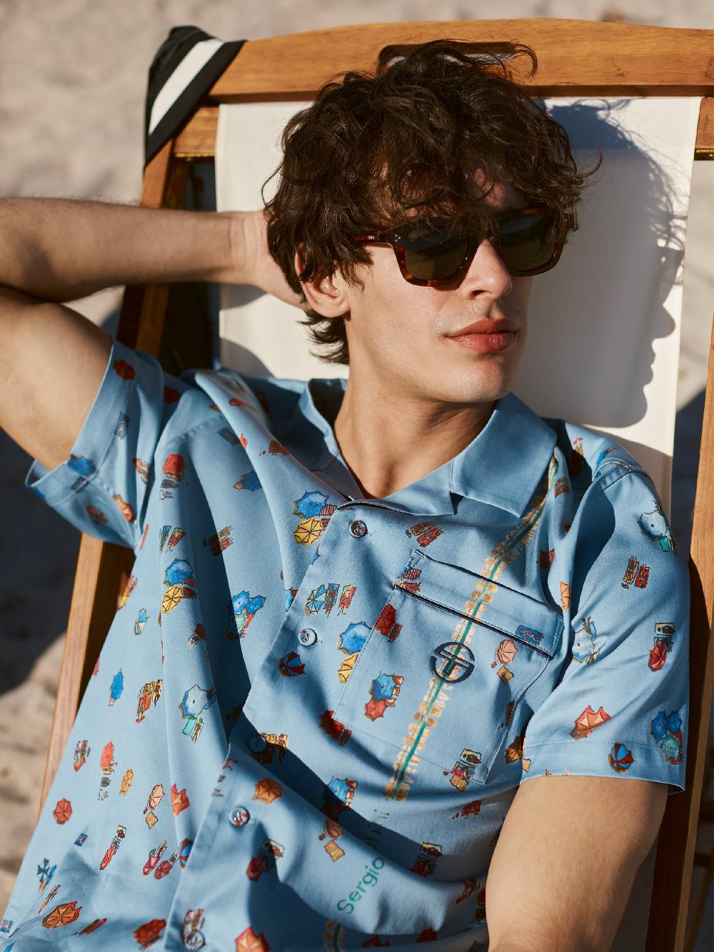 Egonlab X Sergio Tacchini Tosca Cabana Shirt- Faded Denim