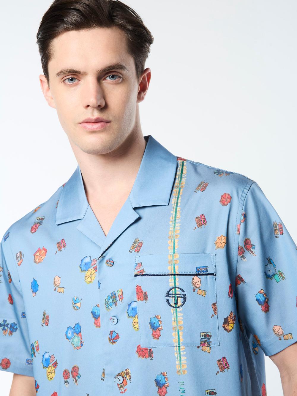 Egonlab X Sergio Tacchini Tosca Cabana Shirt- Faded Denim