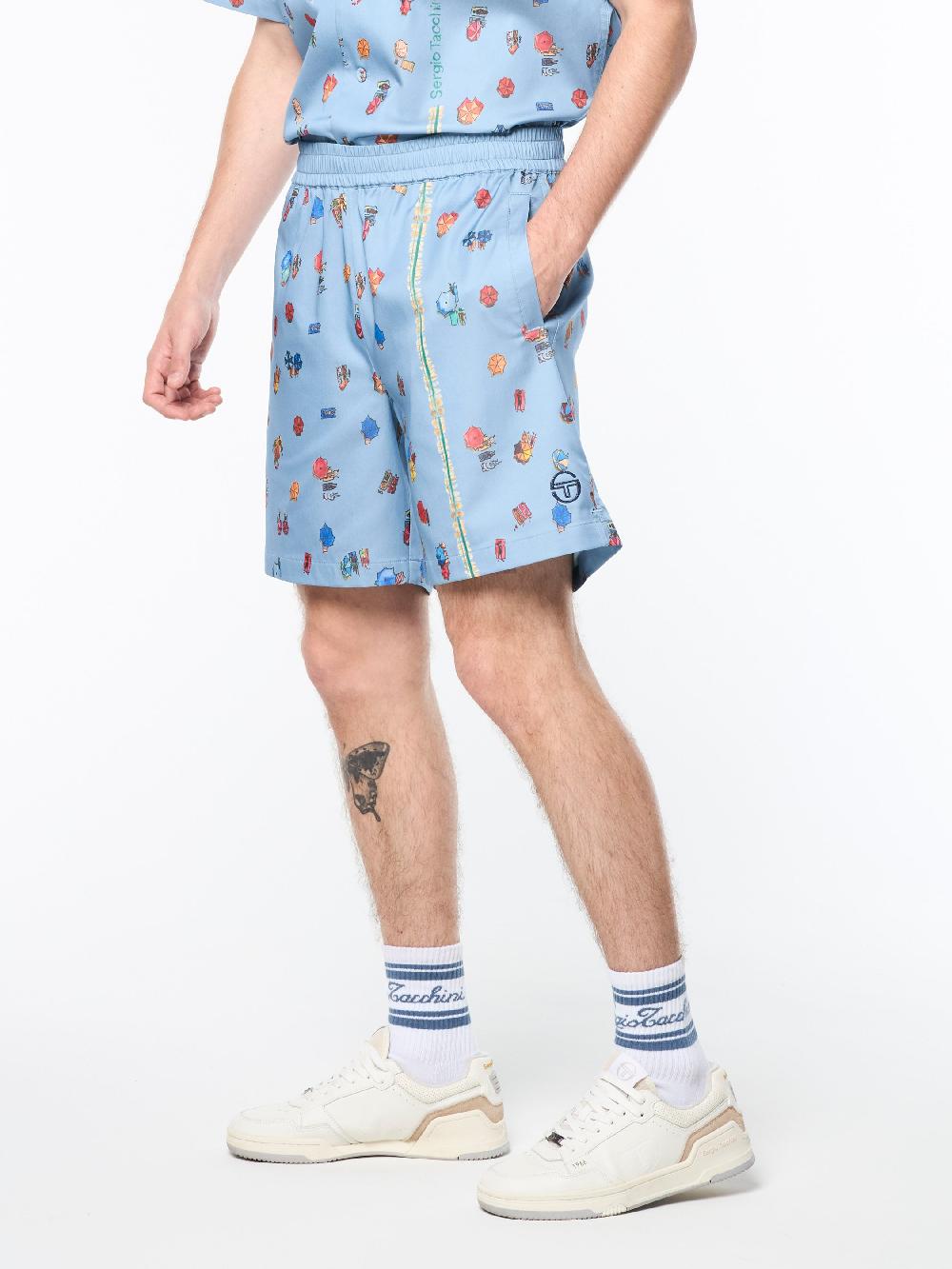 Egonlab X Sergio Tacchini Tosca Cabana Short- Faded Denim