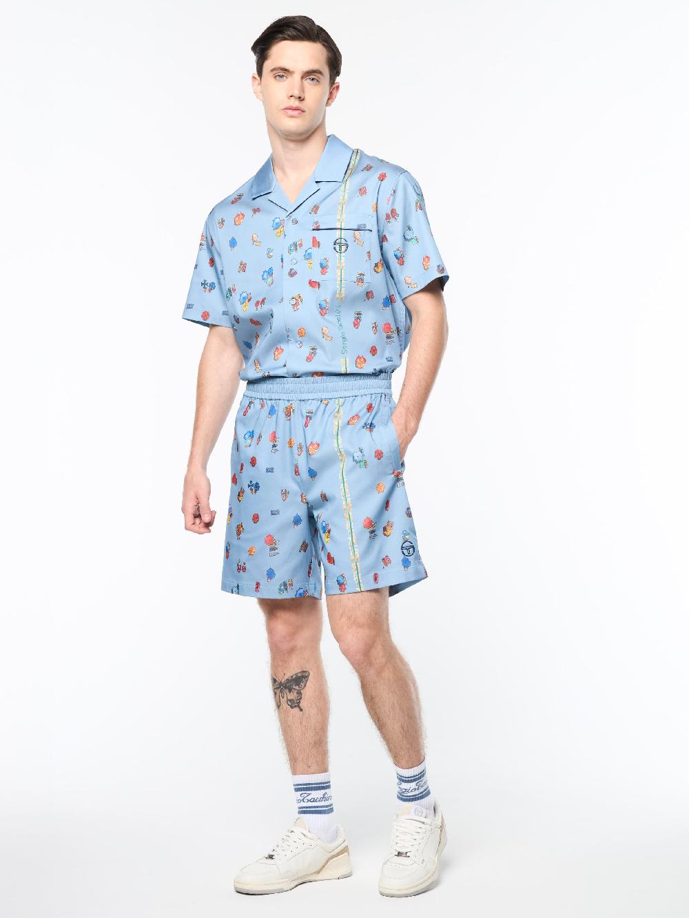 Egonlab X Sergio Tacchini Tosca Cabana Short- Faded Denim