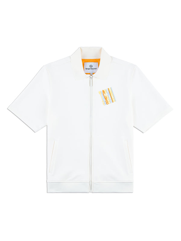 egonlab x sergio tacchini Urso Short Sleeve Track Jacket- Gardenia