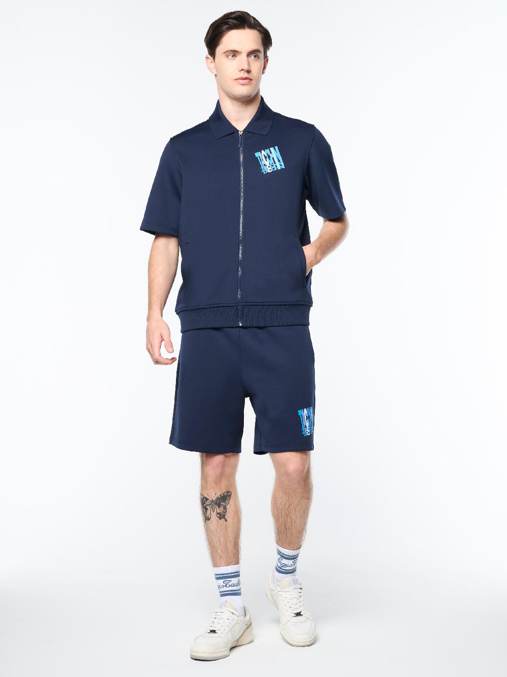 Egonlab X Sergio Tacchini Urso Short Sleeve Track Jacket- Maritime Blue