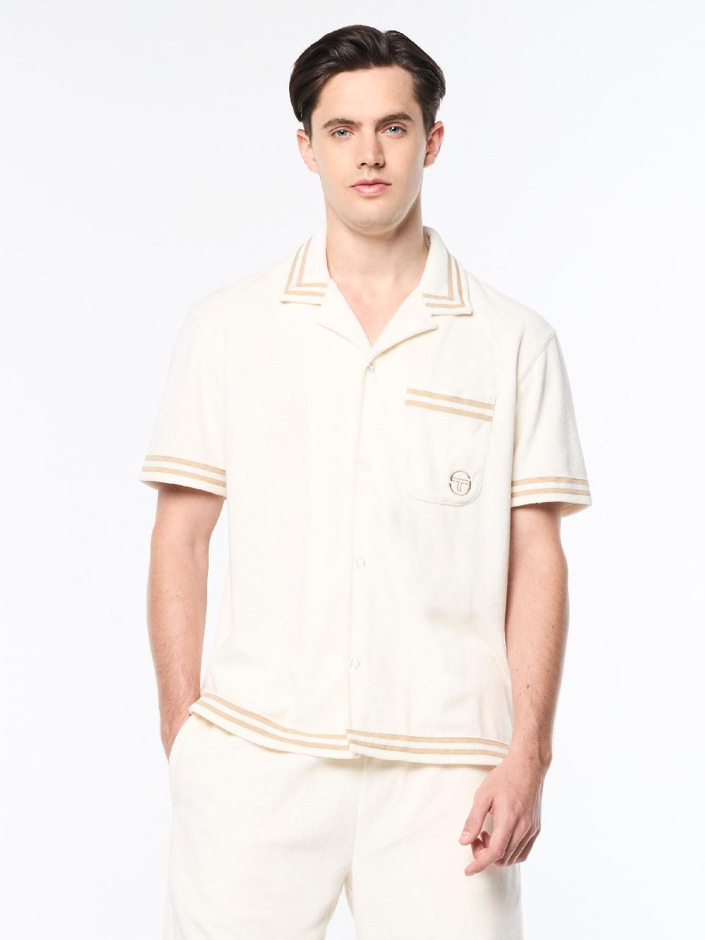 Egonlab X Sergio Tacchini Vitus Terry Cabana Shirt- Gardenia